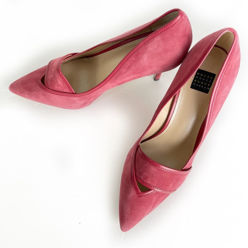 WHBM Fire Quartz Red Suede Pumps